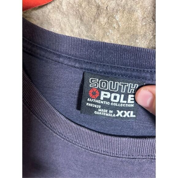Vintage Y2K south pole grunge punk blue XXL tshirt core faded - Picture 4 of 6